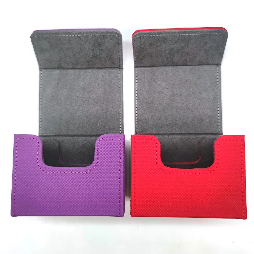 PU Leather Card Deck Storage Box Portable Protective Card Case Card Holder for Anime Board Game Cards & Collectible Cards