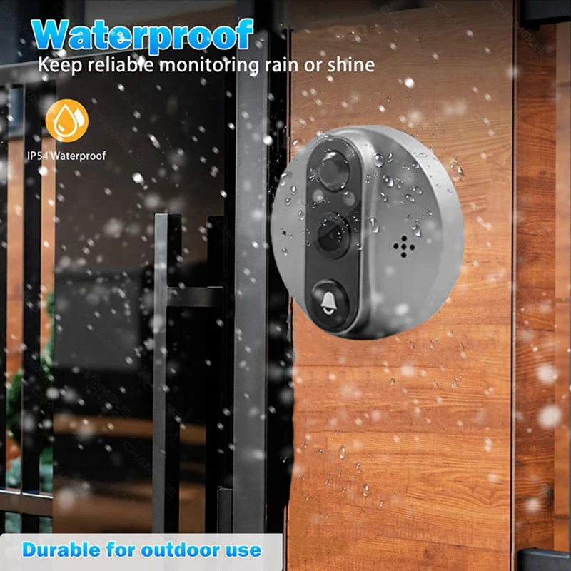 Imagem -05 - Tuya-câmera sem Fio de Campainha de Intercomunicação de Vídeo Smart Home Digital Peephole Visualizador de Porta Visualizador de Porta 1080p Conjunto