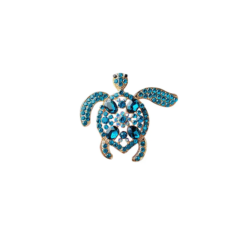 fashion rhinestone Turtle Brooch Alloy gold plated animal pin clothing accessories
