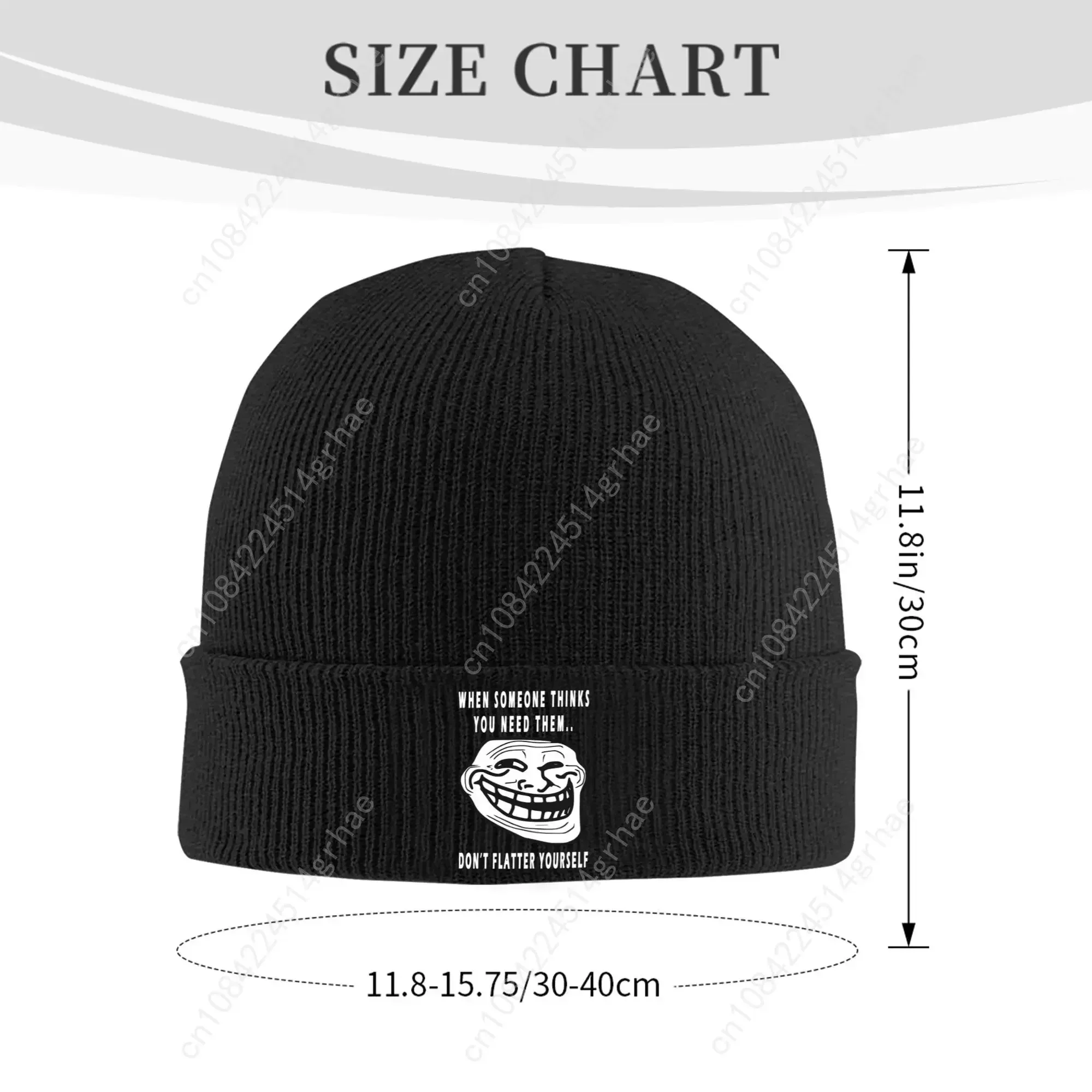 Funny Rage Comic Trollface Quotes Bonnet Hats  Fashion Knit Hat For Men Women Winter Warm Humor Sarcastic  Skullies Beanies Caps