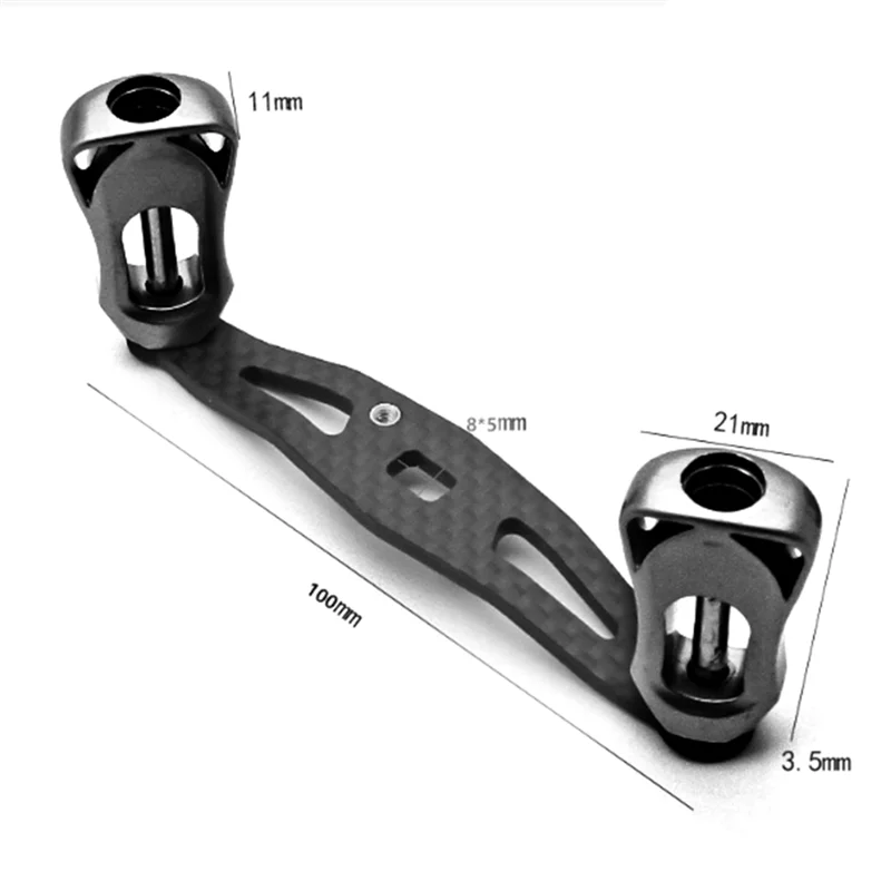 Manovella AEE6-Reel 8X5mm per mulinello da baitcasting Shimano Daiwa Abu Garcia manico in carbonio