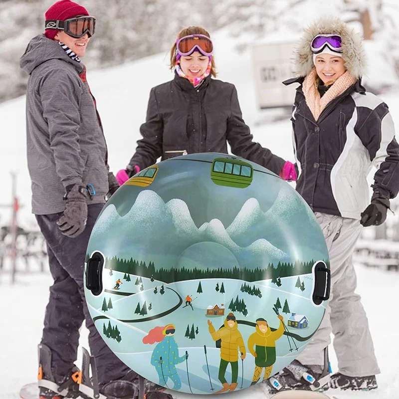 Tubo de nieve inflable de 41 pulgadas para niños y adultos, juguete de trineo de nieve inflable de invierno, juguetes de nieve al aire libre