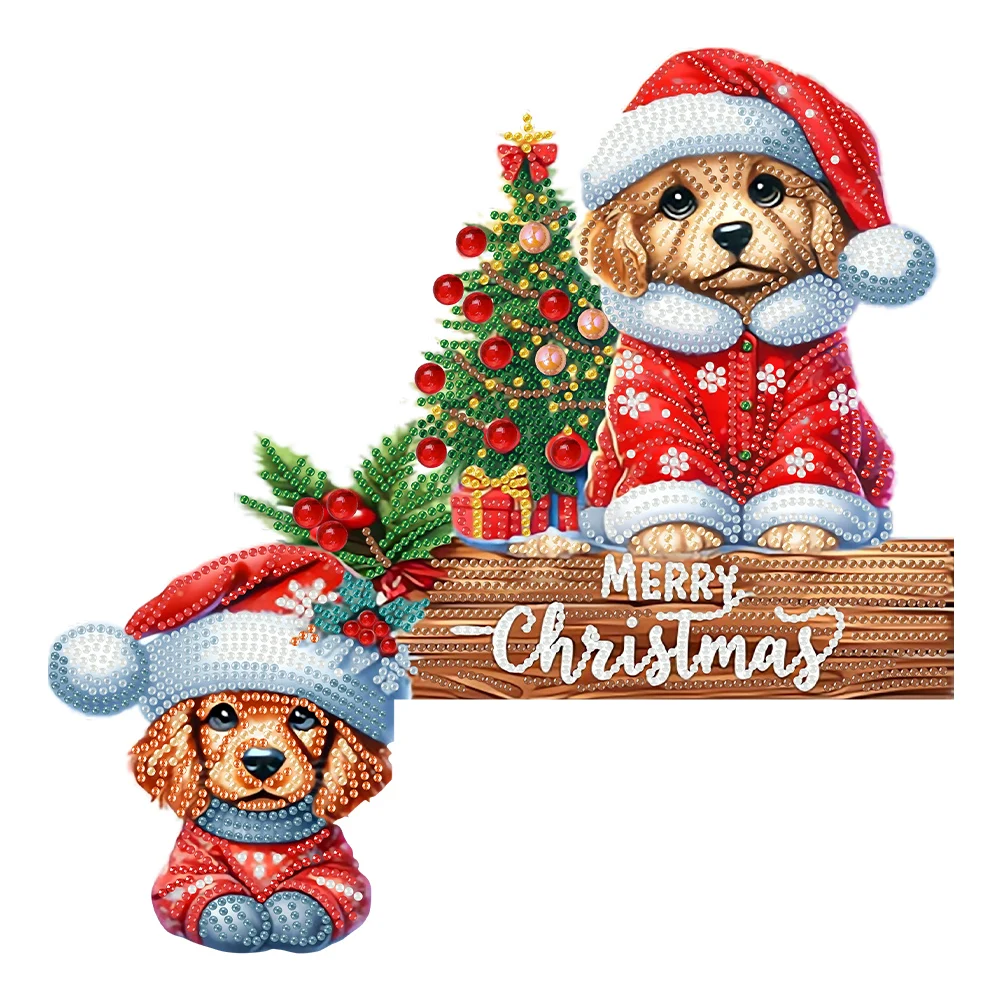 DIY Xmas Diamond Painting Door Corner Pendants Diamond Arts Set Door Frame Hanging Decor Wooden Door Decoration for House Layout