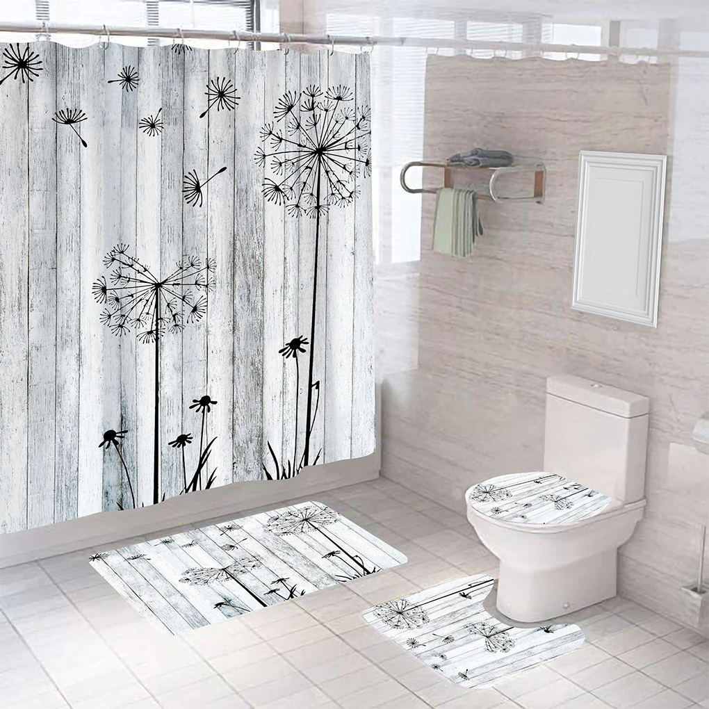 Polyester Waterproof Shower Curtain For Modern Bathroom And Easy To Clean Easy To Install Farmhouse A9