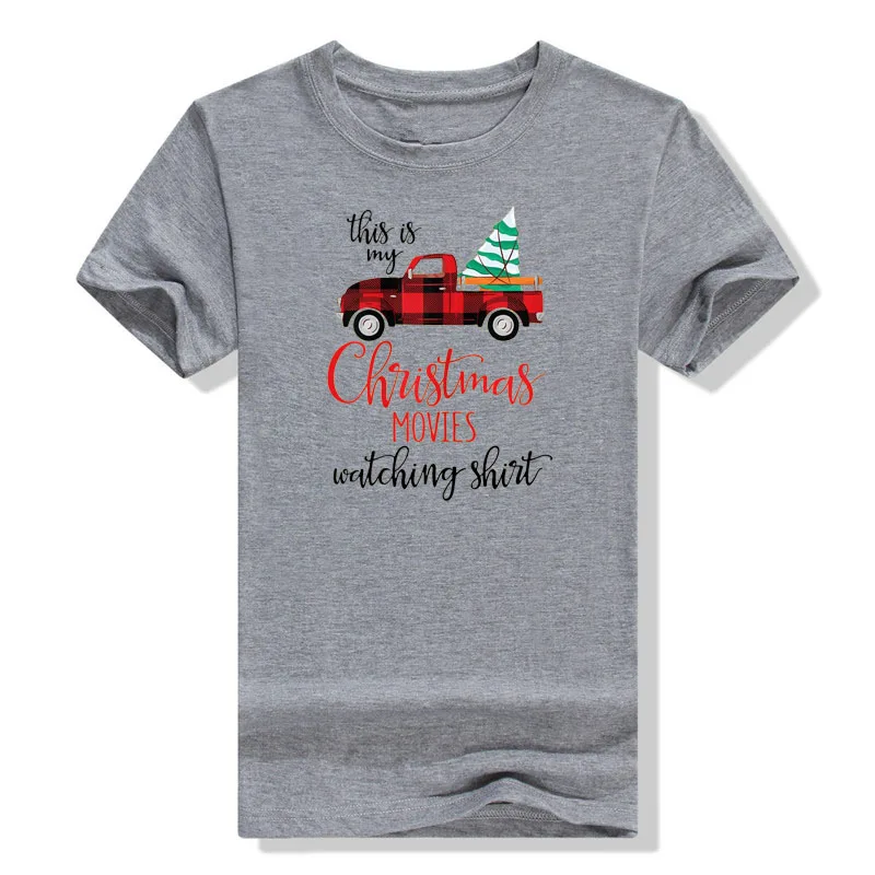 This Is My Christmas Movies Watching Shirt Xmas Movie T-Shirt Gift Funny Sayings Quote Graphic Tee Tops Family Matching Clothes