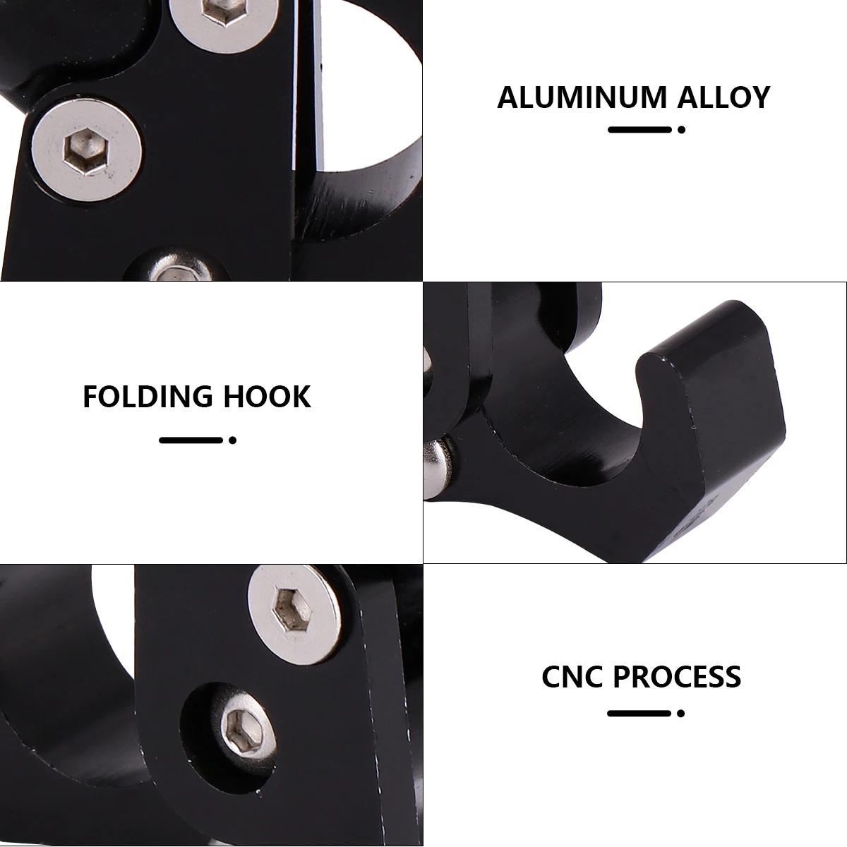 

Hook for Motorcycle Electric Bike Black Foldable Wall Mount Accessory Durable Aluminum Alloy Hats Umbrella Hanging