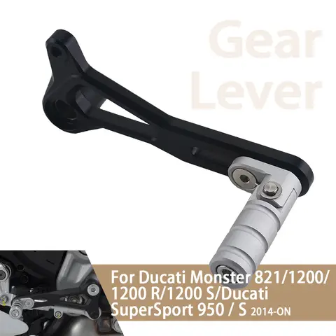 For Ducati Monster 821 1200 1200R 1200S Motorcycle Gear Lever Adjustable Clutch Lever Shift Lever Rod Quick Shifter Silver