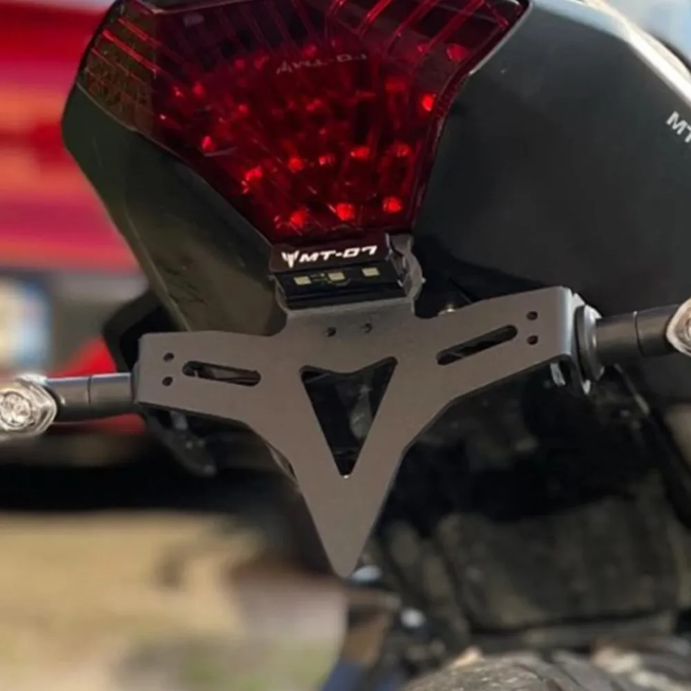 

For Yamaha MT-07 FZ-07 2014-2025 Registration License Plate Holder Mount Bracket with LED License Plate Light MT07 Accessories