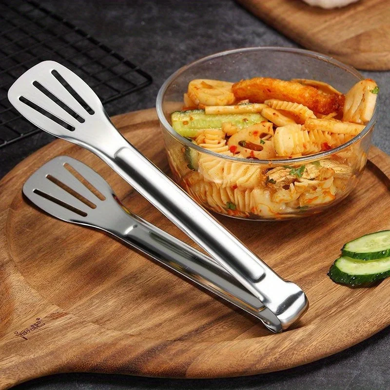 1 Pcs Stainless Steel Food Tongs 304 Non Slip Barbecue Steak Clip Frying Fish Grill Bread Clips Kitchen Tool Cooking Tongs Tools