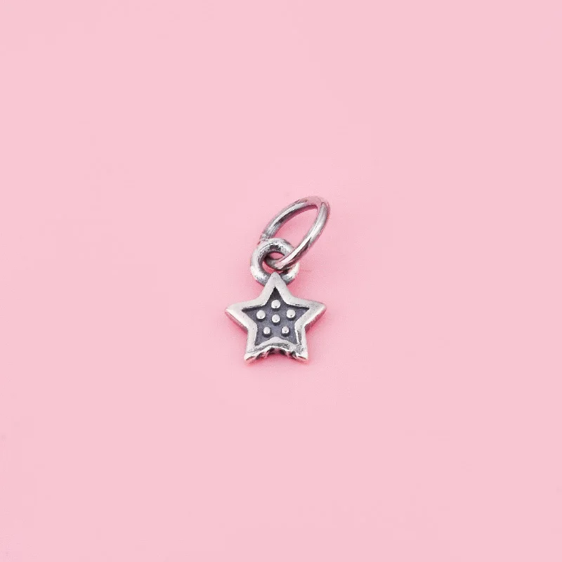 S925 sterling silver Pentagram love pendant bracelet diy beaded crystal silver accessory material