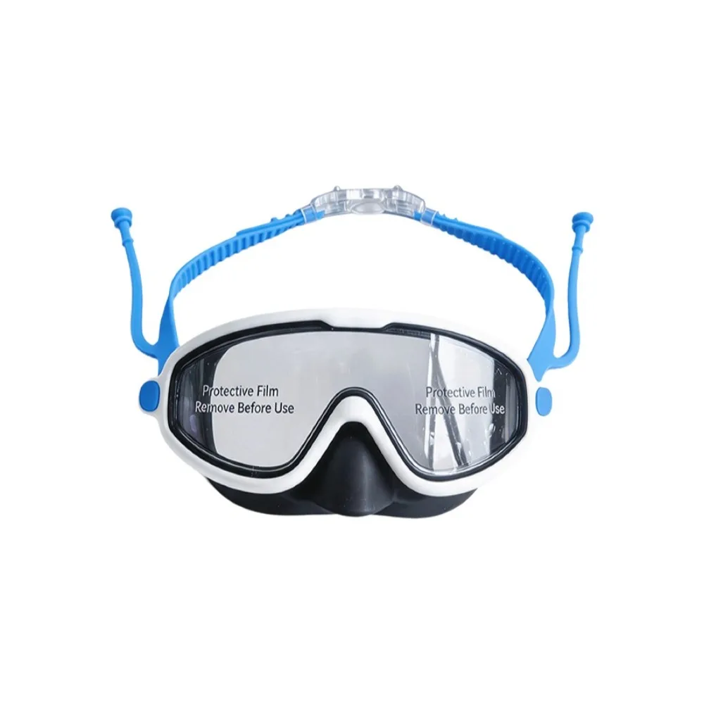Waterproof Anti-Fog Swim Goggles UV Protection HD View Diving Eyewear Wide View Leak-proof Swim Goggles Cap Set Boys Girls
