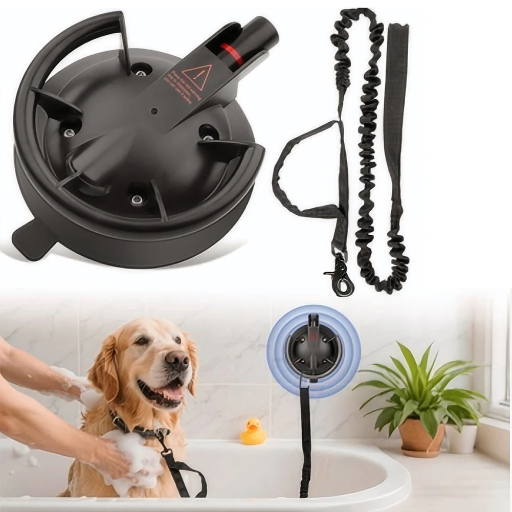 Dog Bathing Suction Cup With Tether Secure Pet Grooming Loops Dog Bathing Fixer Traction Rope & Easy Bathing For All Dogs
