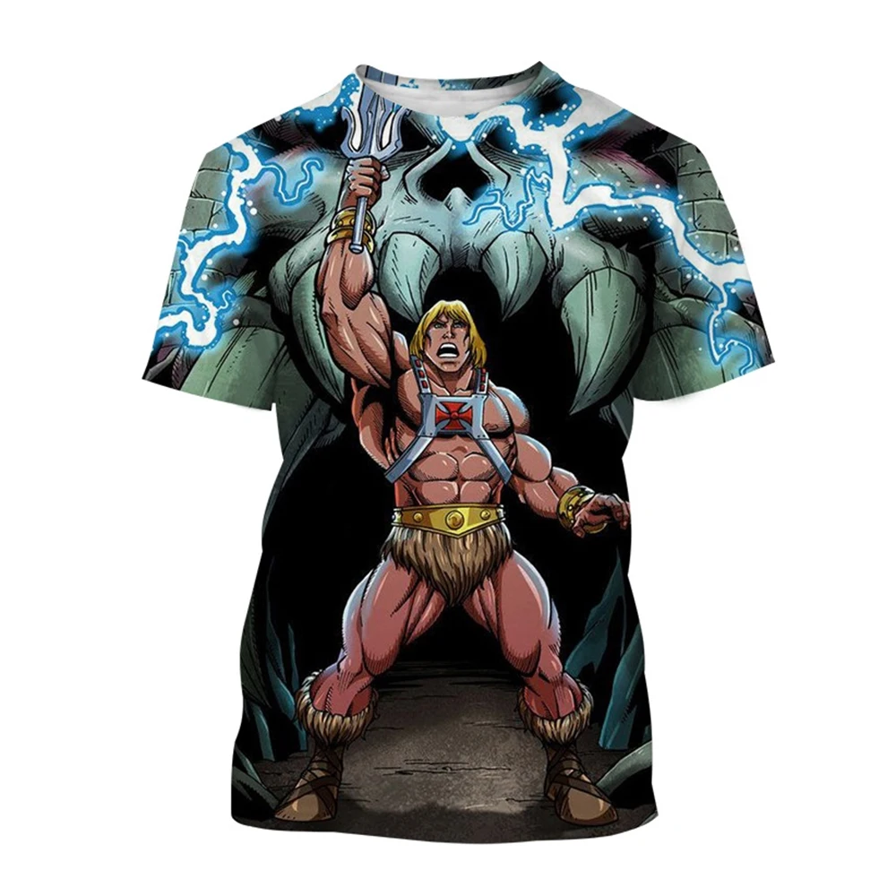 Hot Sellers Cartoon Anime He-Man Universe Master T-Shirt 3D Print Unisex Kid Casual Street Hip Hop Personality Short Sleeve Top