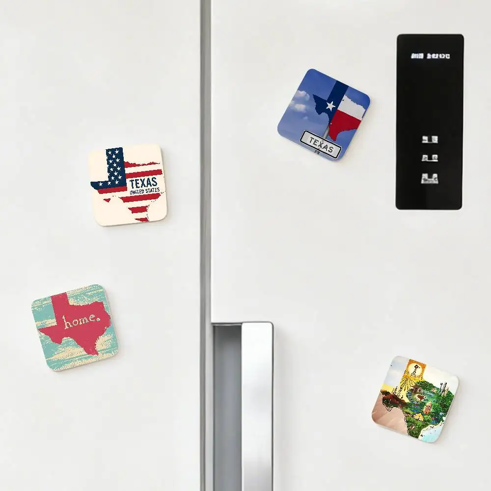 Texas Scenery Aesthetic Art Square Refrigerator Magnet Personalized Creative Magnetic Stickers With Magnets
