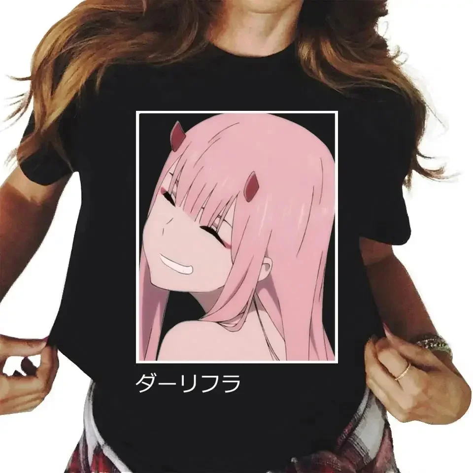 Anime Darling in The Franxx Zero Two Print T Shirt Women Fashion Casual Streetwear Short Sleeve Men Tshirt Summer Unisex T-Shirt