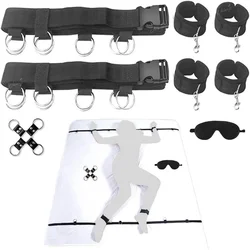 BDSM Set Spielzeug Sex Handschellen für Paar Erwachsene Kit BDSM sexuelle Handschellen Augenbinde Strapon Bett Bondage Erotik Sklave Sado masochismus