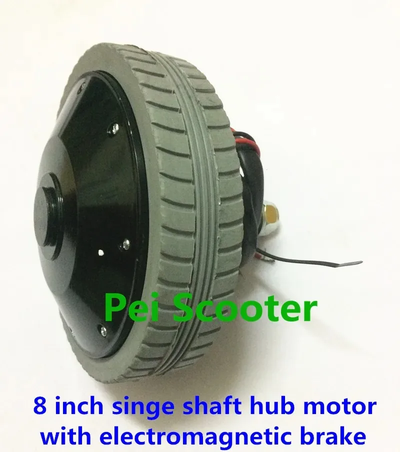 8 inch 8inch single shaft brushed geared dc hub motor 180w with electromagnetic brake phub-18