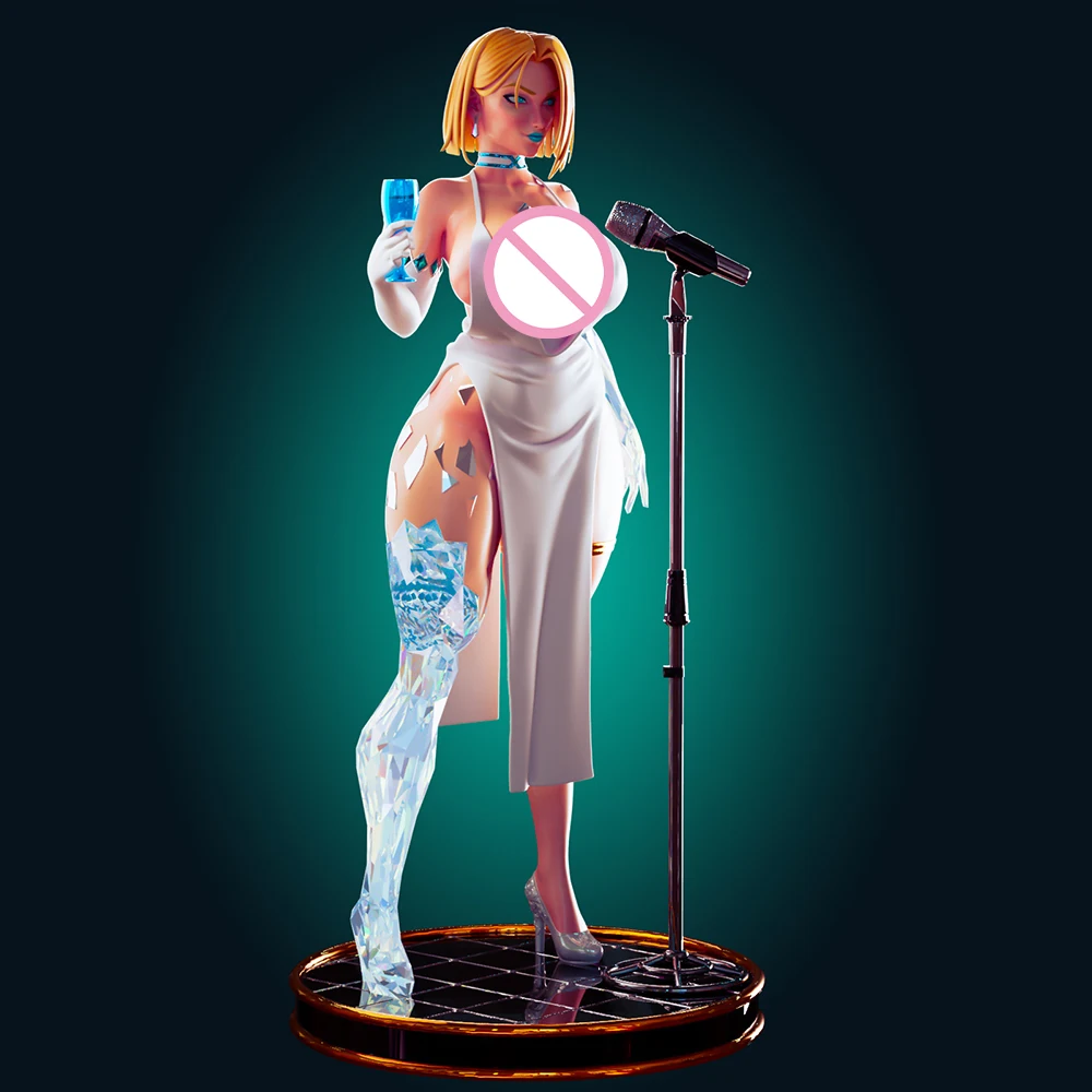 1:24 FUTA Officer Rhu Frost Lady NSFW 3d Print Набор игрушек из смолы Gk Неокрашенная фигурка Diy Несобранная статуя Фигурки Модель игрушки