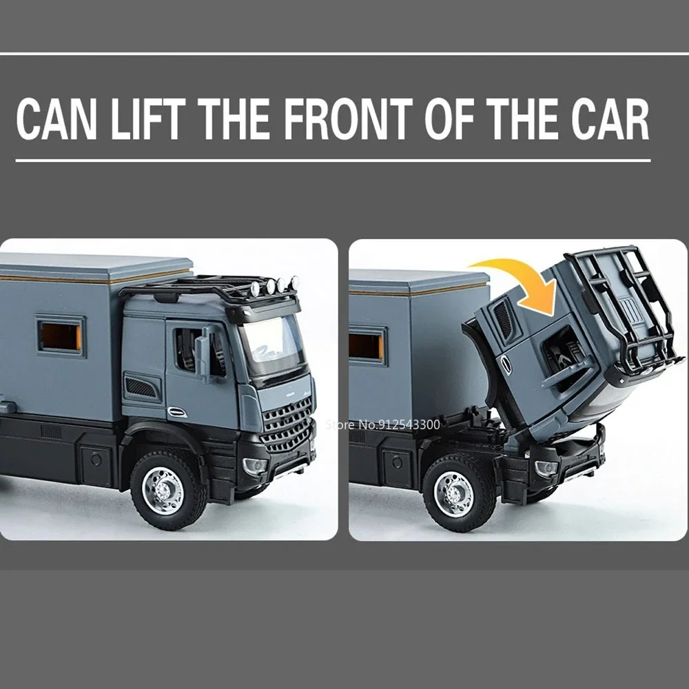 G1 Schaal RV Speelgoed Auto Legering Diecasting Trek terug met Geluid Licht Hoge Simulatie Modellen Voertuigen voor Kind Geschenken