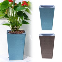 Tall Self Watering Indoor Outdoor For Patio Planter Pot Decorative Gardening & Home Decor Square