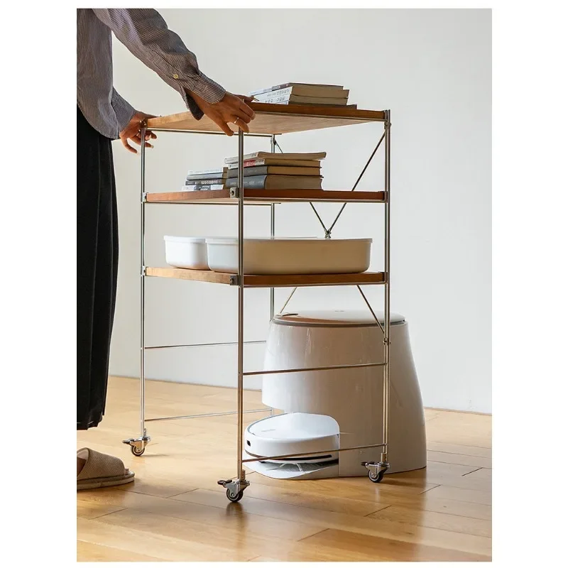 #Home Sweeping robot rack cat litter box movable storage cabinet