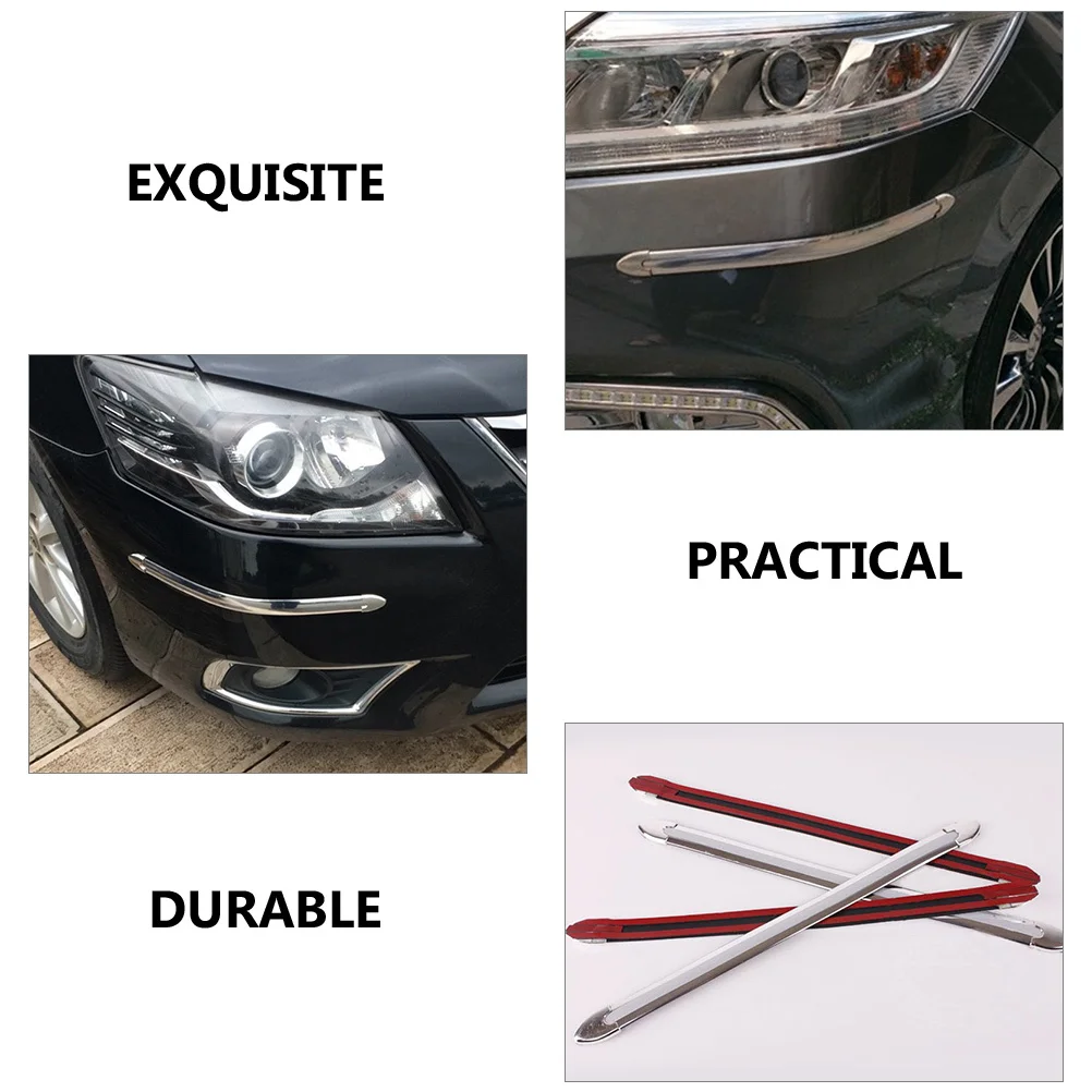 

4Pcs Car Bumper Guard Premium Plastic Anti-Collision Strip Front Bumper Protector Adhesive Scratch Protection Exterior