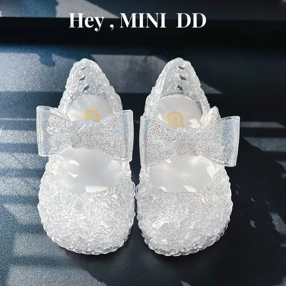 Summer New Girls' Soft Sole Princess Sandals Fashion Bow Hollow Breathable Baby Casual Shoes Anti Slip Beach Shoes