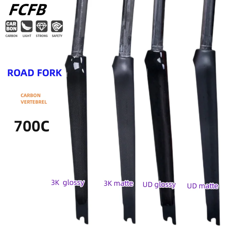 road bike bicycle carbon fork carbon fiber  road cycling 3K UD carbon fork carbon front fork Track Fixed Gear hard fork 28.6mm