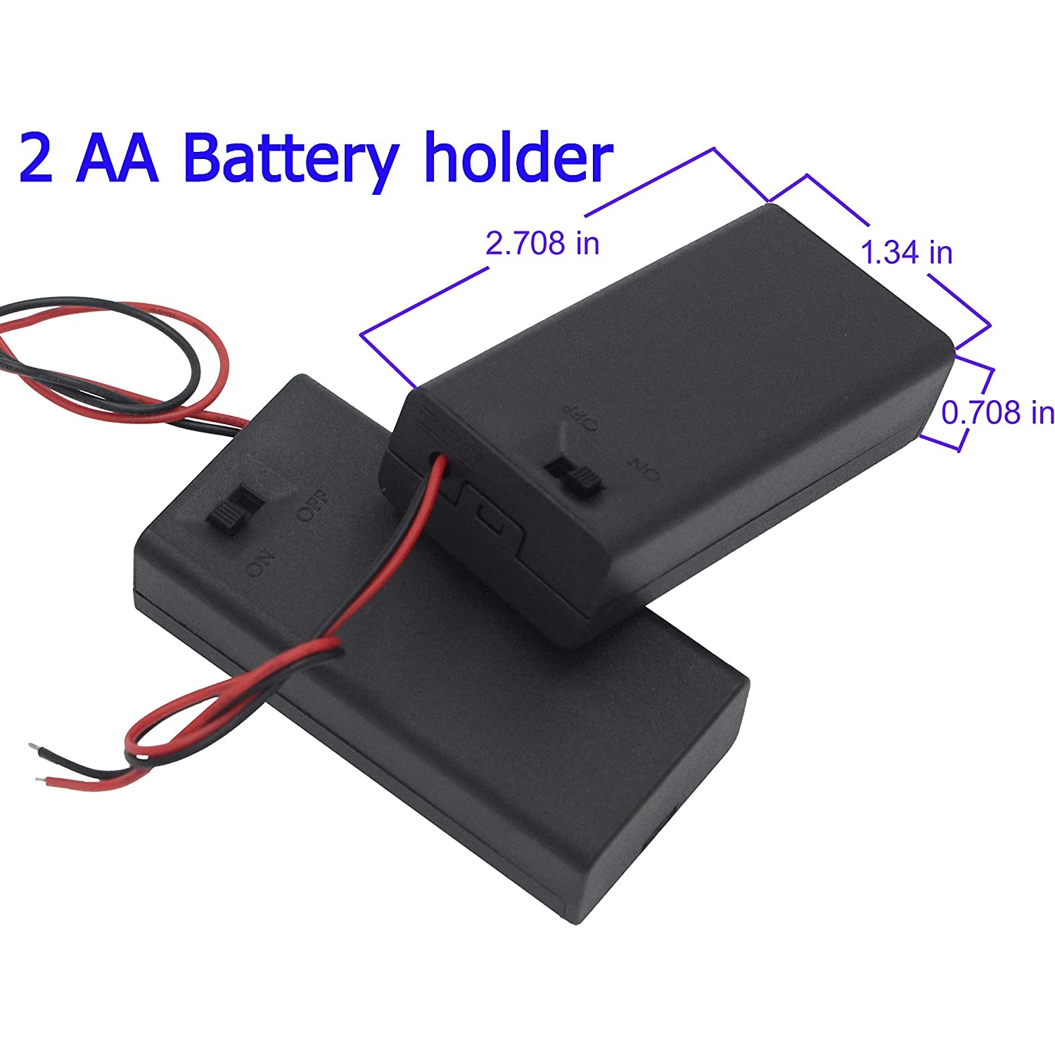 1/2/3/4 Slot AA Battery Holder,1.5V/3V/4.5V/6V AA Battery Box with Leads Wires ON/Off Switch and Screw Cap Case Back Cover