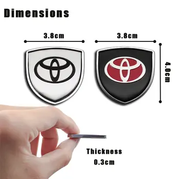 Pro Toyota Prius Corolla Yaris Camry Auris Rav4 Prado Fortuner 3D kovové samolepky na blatníky a kufry, odznak, emblém, nálepka, příslušenství 6 nejlepší prodej Černý znak Toyoty Prado - №2