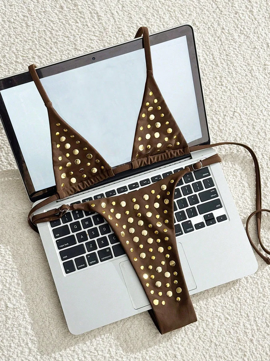 

2026 Metallic Sequins Mini Micro Bikini Women Swimsuit Female Swimwear Two Pieces Bikini Set Bather Bathing Suit Swim Beach Wear