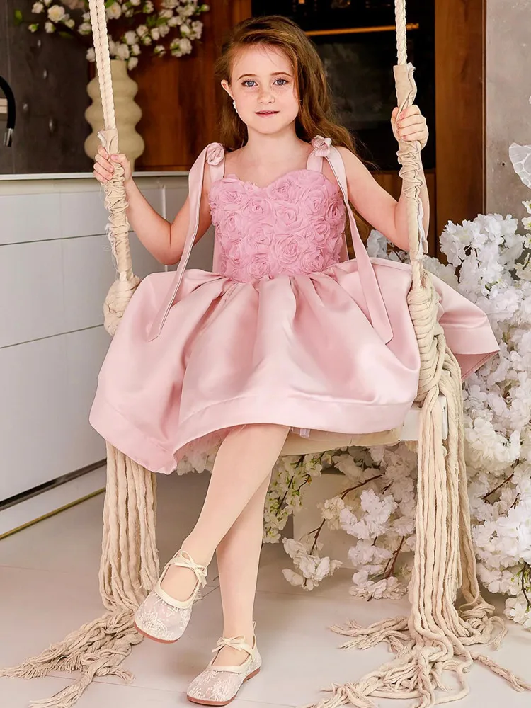 Neues Kinder-Ballkleid für Gastgeberinnen, Klavieraufführungen, Geburtstage, Hochzeiten, Blumenmädchen A5037 Großhandel Mädchen-Abendkleider – Detail 4