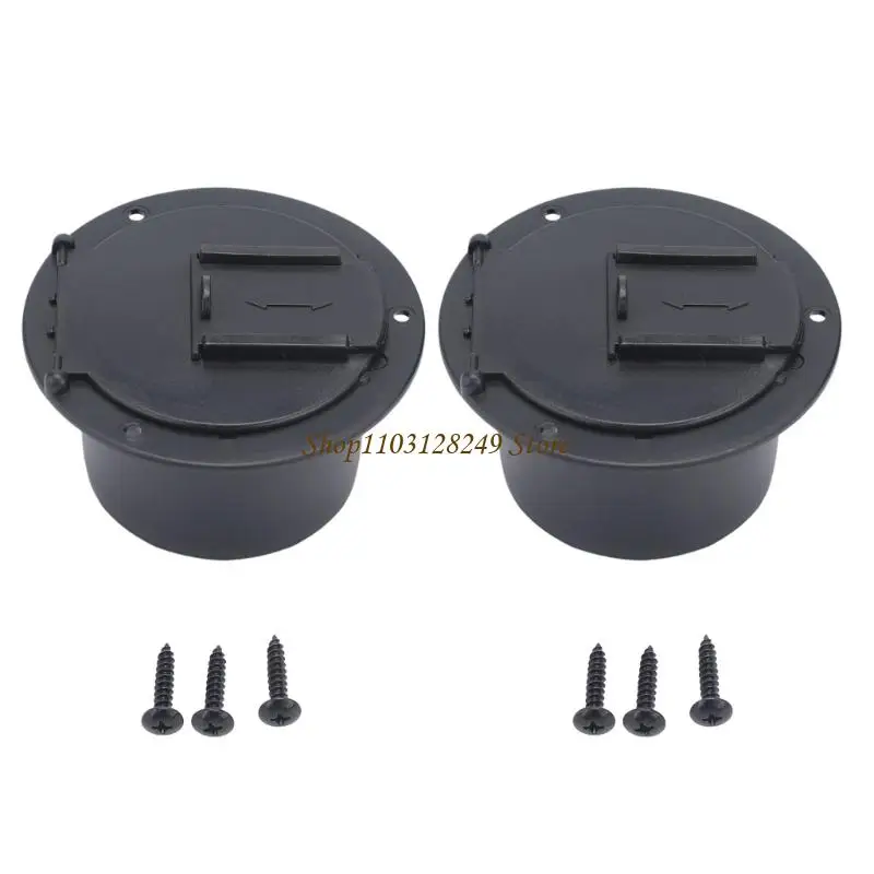 N5KD Travel Trailer Cable Access Hatches with Hinged Cover and Sliding Panel for Orderly Power Cord Passage at the Vehicle Body