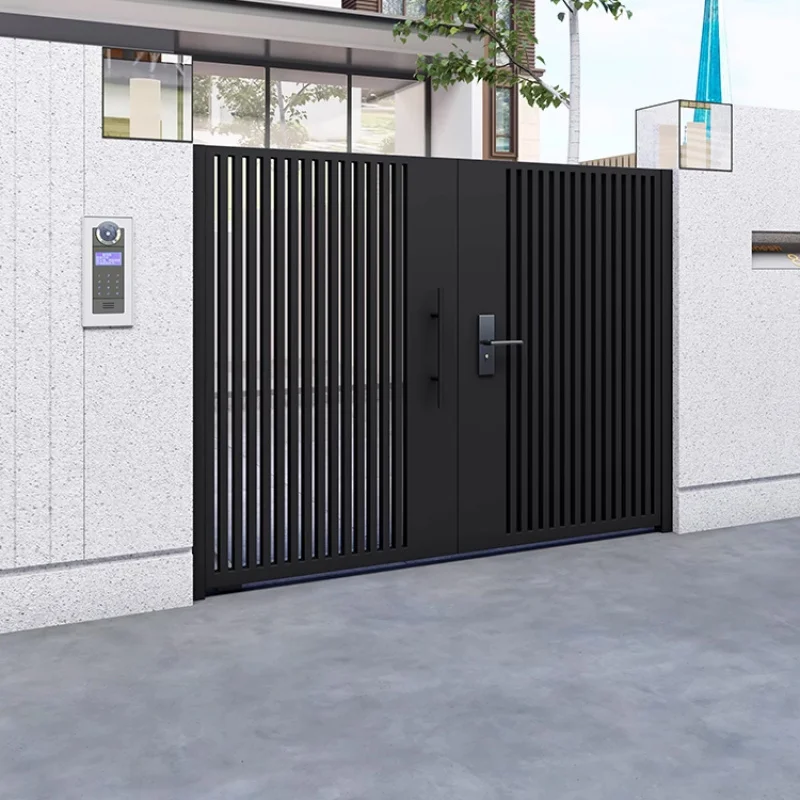 custom.Modern Luxury High Grade Wear Resistant Retractable Waterproof Electronic Sliding Garden Fence Yard Door Courtyar