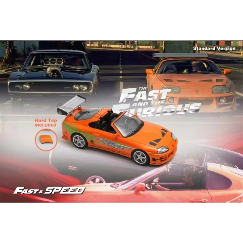 PreSale FS 1:64 Supra A80 Targa Bomex FNF Diecast Diorama Car Model Collection Miniature Fast Speed