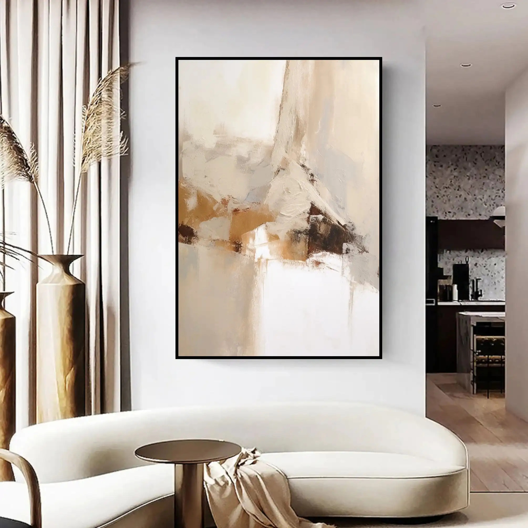 

Large Brown Beige Abstract Paintings Wall Art Beige Wabi Sabi Textured Painting Brown Boho Abstract Painting Living Room Decor