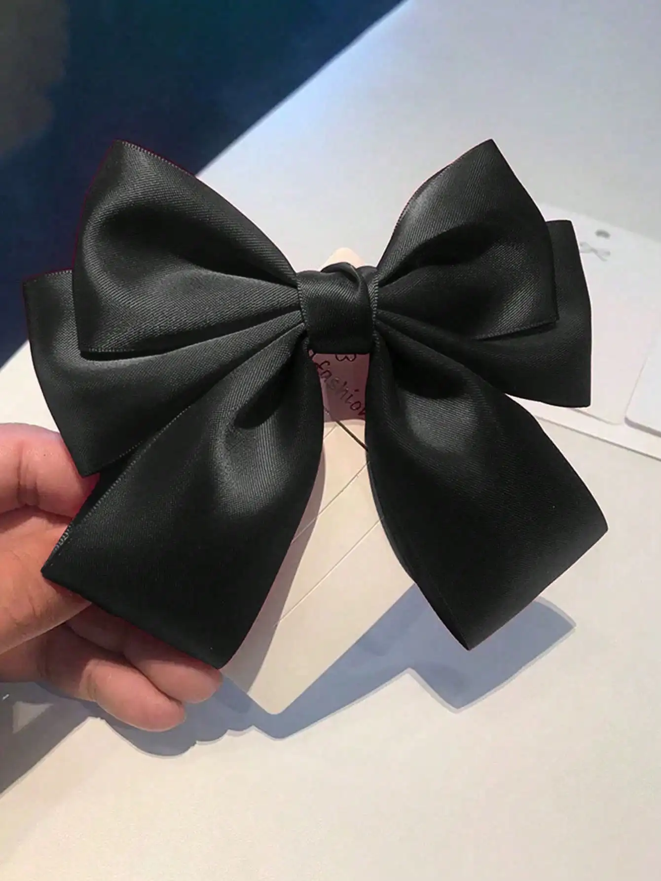 

Black Satin Bow Hair Clip For Women, Elegant Retro Hair Accessory