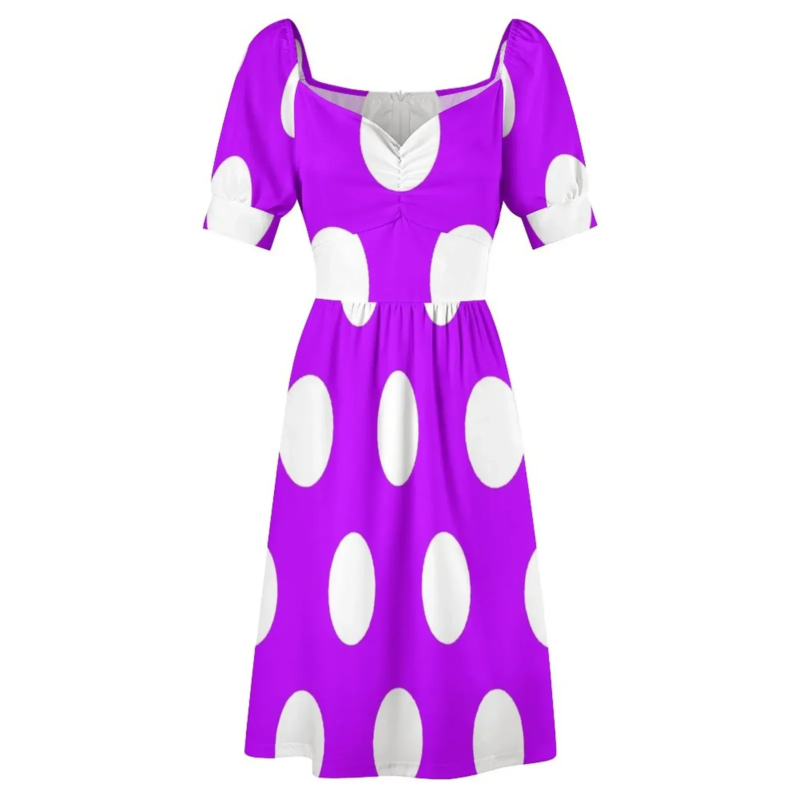 Large WHITE and HOT PURPLE POLKA DOTS Sleeveless Dress elegant dresses plus sizes Aesthetic clothing evening dress ladies Dress