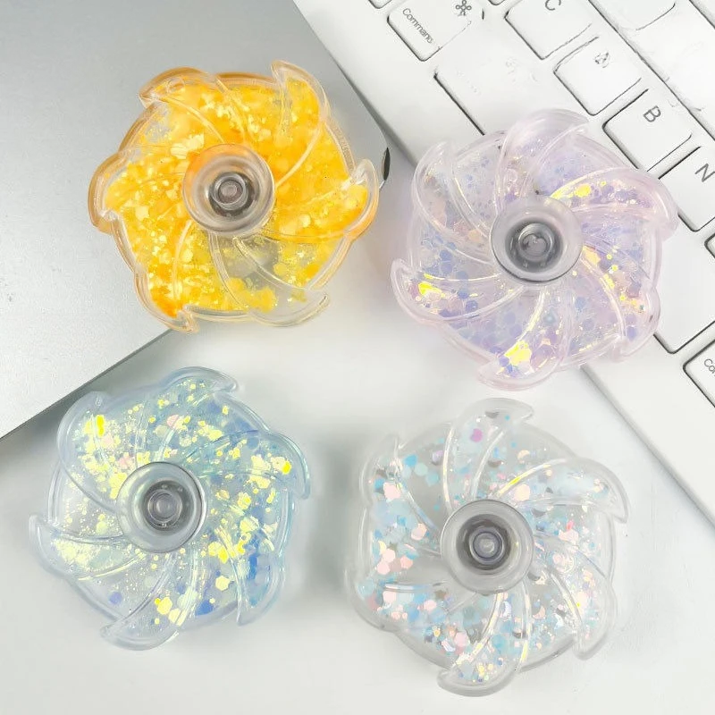 Juguete giratorio con purpurina reflectante que fluye para estudiantes, practicantes, juguete resistente a la presión antiestrés, regalo de descompresión para niña