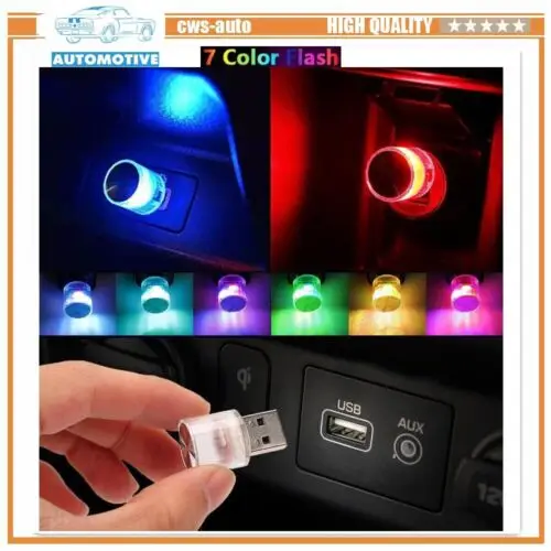 Mehrfarbige USB LED Mini Auto Licht Neon Atmosphäre helle Lampe Zubehör