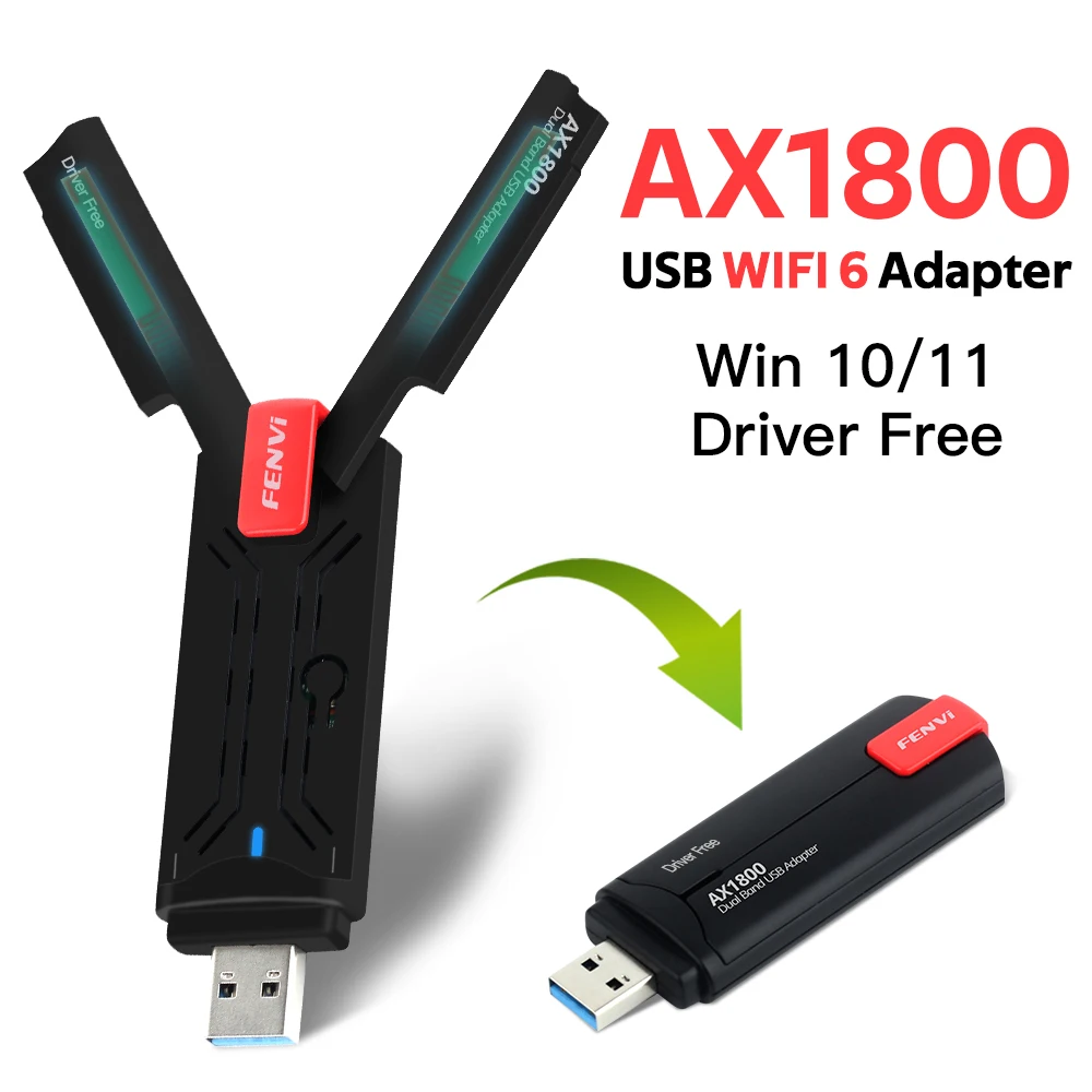 

WiFi6 игровой USB адаптер 802.11ax 1800 Мбит/с двухдиапазонный 2,4G/5 ГГц беспроводной ключ USB 3,0 WiFi приемник сетевая карта для Win7 10 11