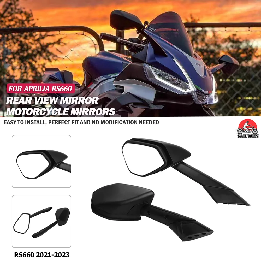 

Motorcycle Foldable Rearview Rear View Side Mirrors For APRILIA RS660 21-23