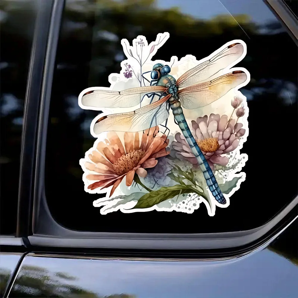 

Dragonfly 3D-Effect PVC Vinyl Sticker, 12x13cm Self-Adhesive Waterproof Decal for Car, Laptop, Truck, Motorcycle, Scratch Cover