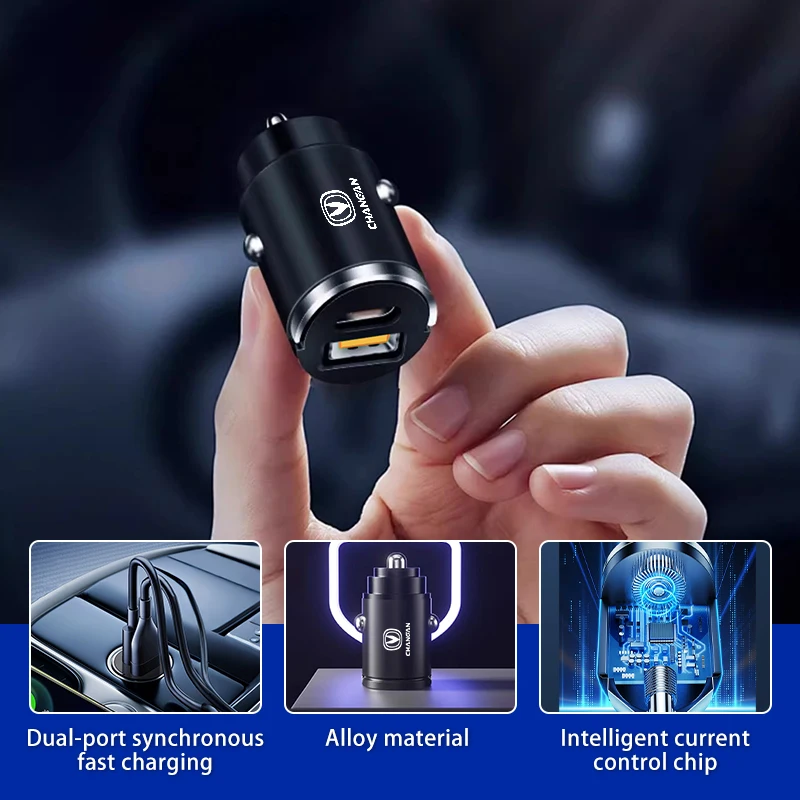 Car Charger Fast Charging USB C Quick Charging Adapter For Changan CS75 CS35 CS15 CS55 CS95 CS85 CX70 EADO CX20 Alsvin