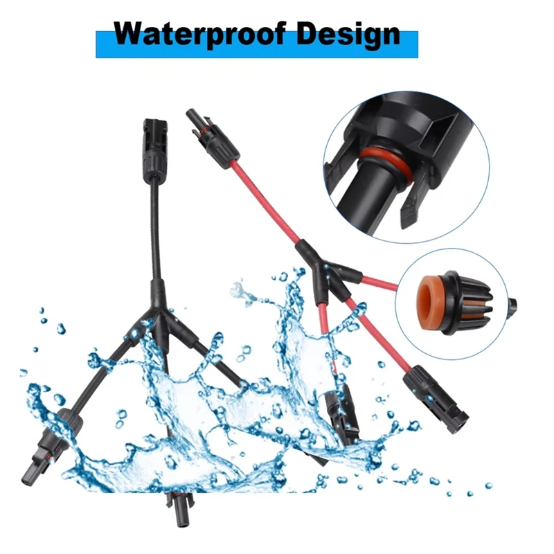 3 To 1 Y Branch Connector With 4Mm 2 Solar Cable MMMF /FFFM For Solar PV System Y Solar Panel Cable Connector