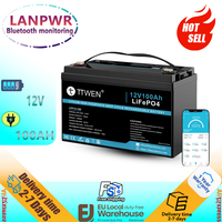 LANPWR 12V100AH LFPBattery Power Supply Bluetooth Function Mini Portable Power Bank RV power supply Emergency small power-supply