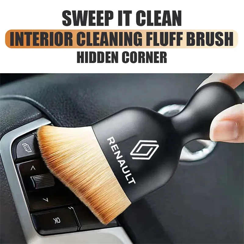 Novo carro ar condicionado cleaningbrush saída de ar do carro fenda escovas remoção poeira para renault clio laguna megane acessórios do carro