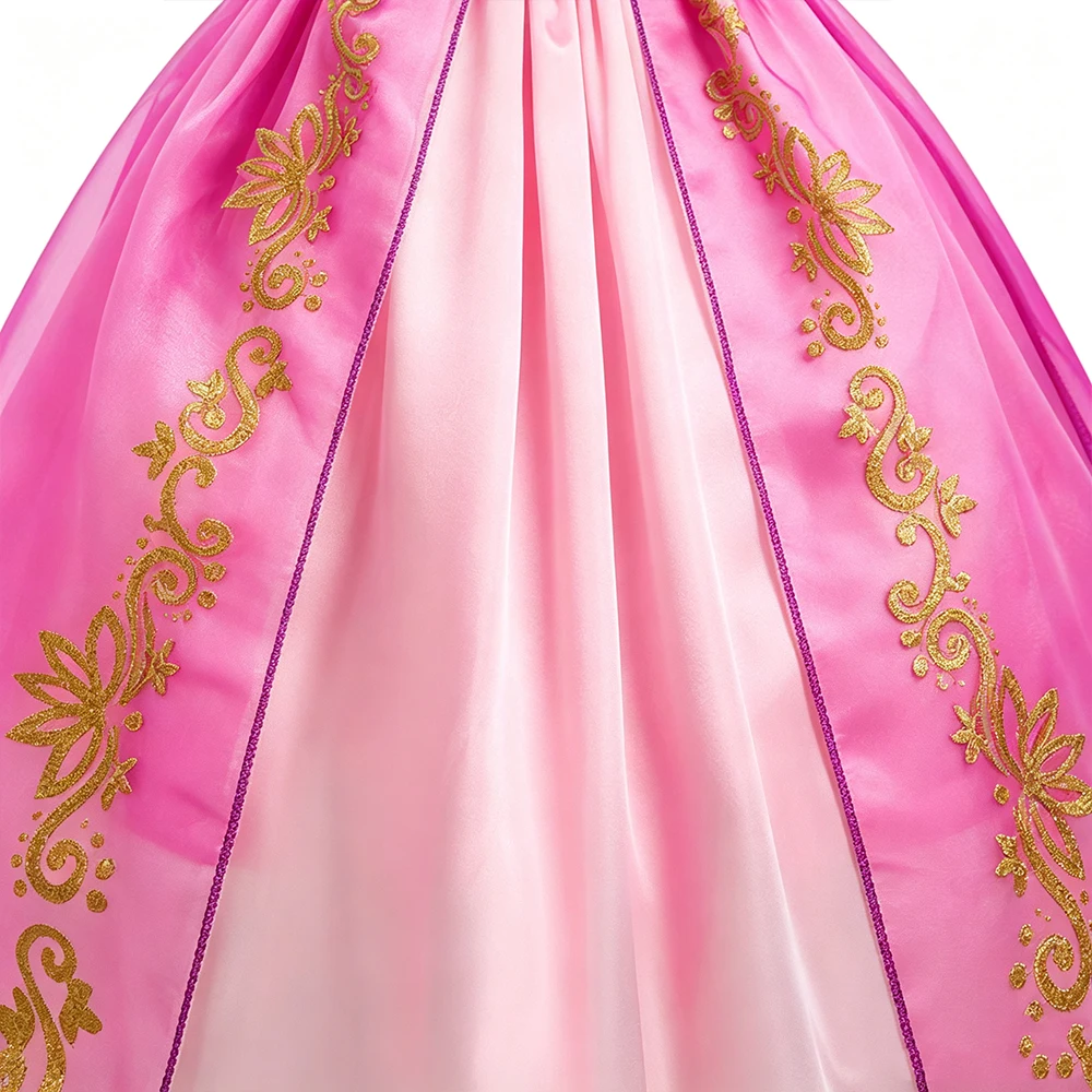 Mädchenkostüm Kinder Cosplay Prinzessinnenkleid Halloween Geburtstag Festliches Partykleid Rapunzel-Kleid Mädchen Karneval Tangled-Kostüm – Detail 6