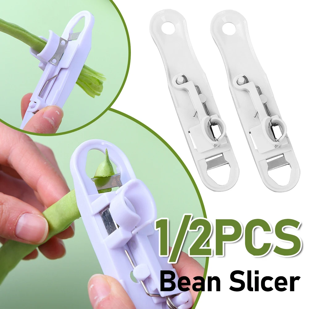 Long Green Bean Slicer Cutter Cut Fruit Vegetable Stringer Peeler Remover For Easy Kitchen Gadgets Kitchen Accessories 1/2pcs