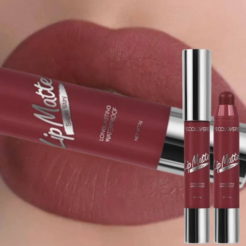 Penna per rossetto opaco, matita per labbra multicolore, labbra piene e affascinanti, adatta per l'autunno e l'inverno, cosmetici per labbra